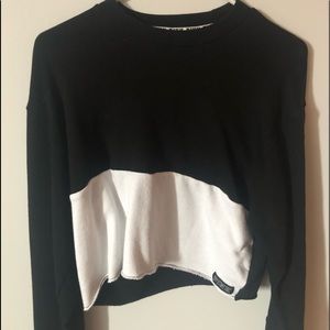 a black and white cropped sweatshirt from pink